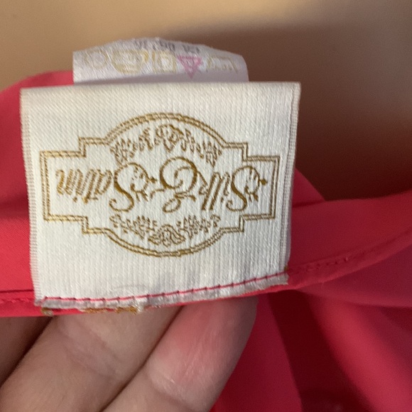 Silk & Satin Sexy orange apricot Lacey bow camisole top size medium - Picture 4 of 10